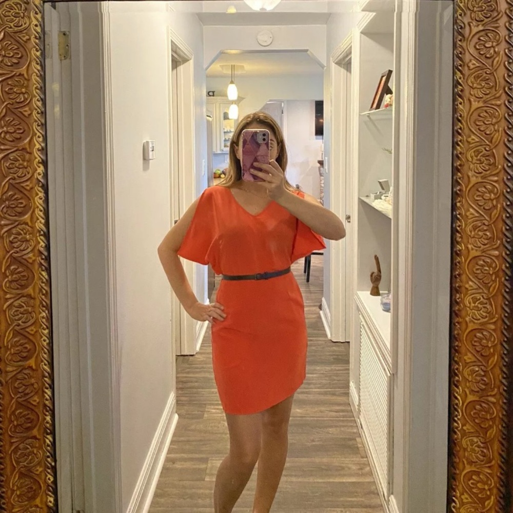 💖BCBGeneration Red Coral Open Back Dress